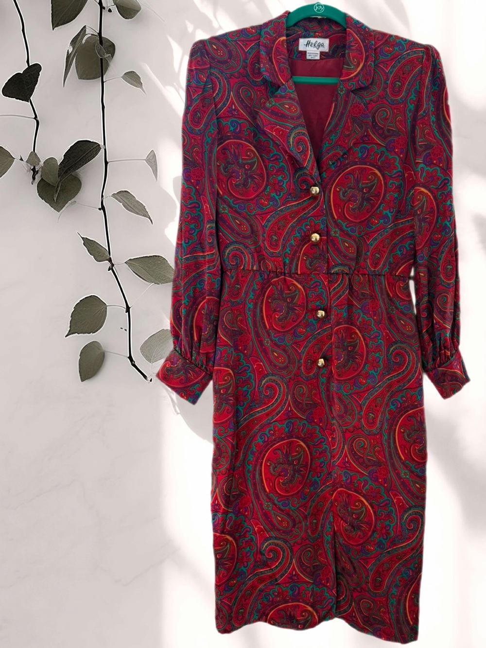 VTG HELGA | 1980s Red Paisley Dress